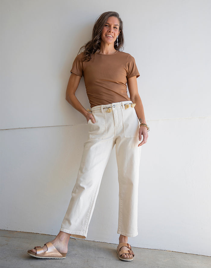 Vega Rib Tee: Rum - FINAL SALE