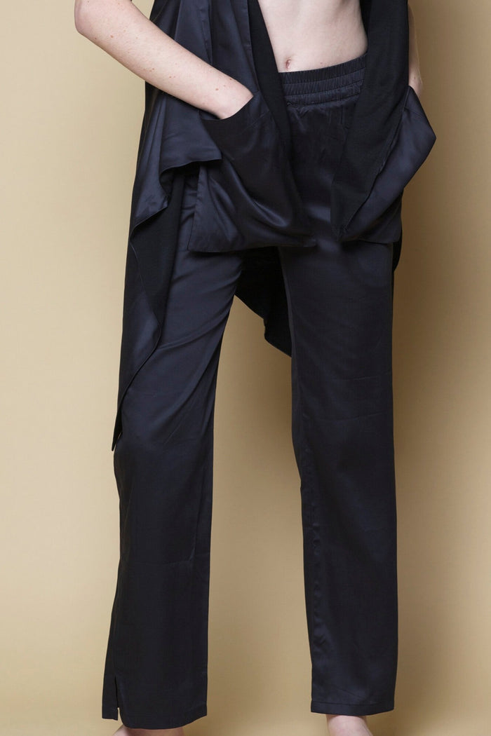 Vegan Silk Bamboo Pants | Black