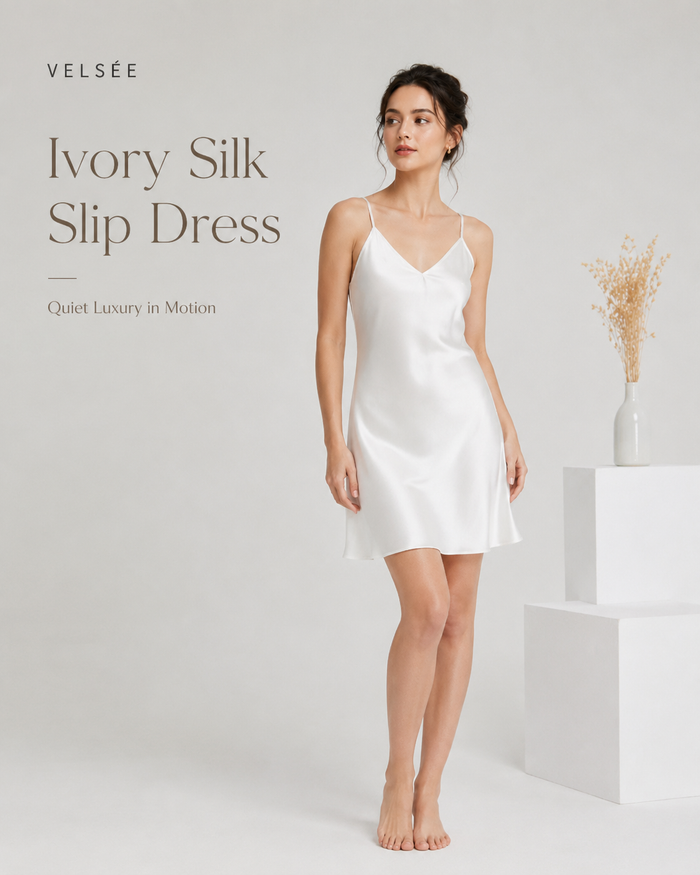 VELSÉE Classic Silk Slip Dress – 19 Momme Mulberry, 8 Colors