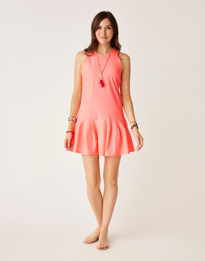 Venture Balsa Dress: Electric Coral - FINAL SALE