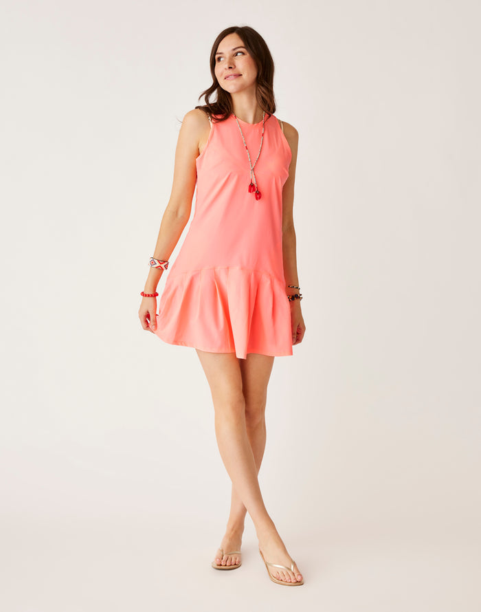 Venture Balsa Dress: Electric Coral - FINAL SALE