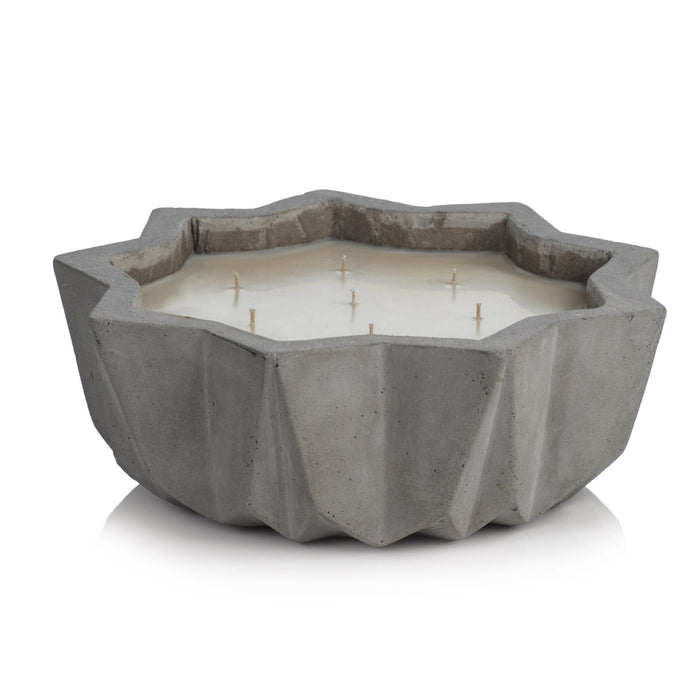 Villa Nouza 7 Wick Concrete Candle/Black- Fig Vetiver - Home Fragrance by Carlyle Avenue