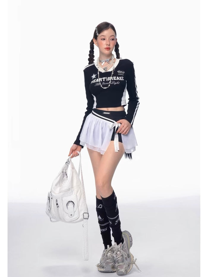 White Mesh Ballet Skort