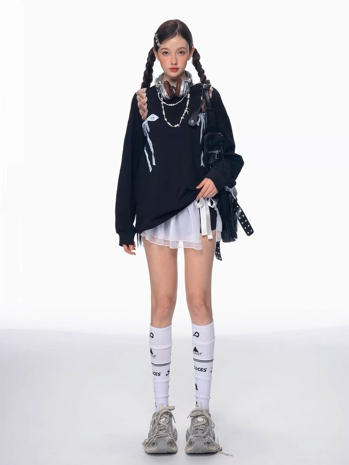 White Mesh Ballet Skort