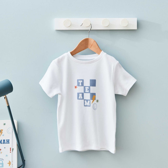 White TEAM Checkered T-Shirt