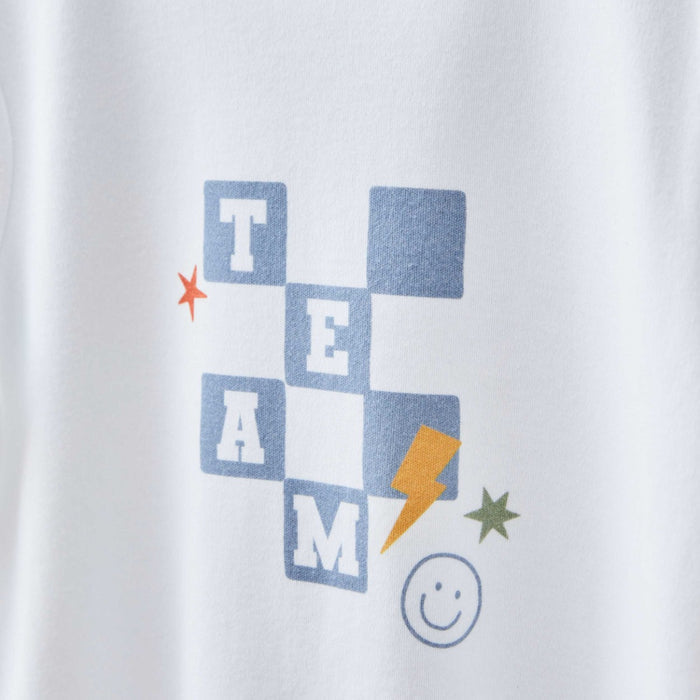 White TEAM Checkered T-Shirt