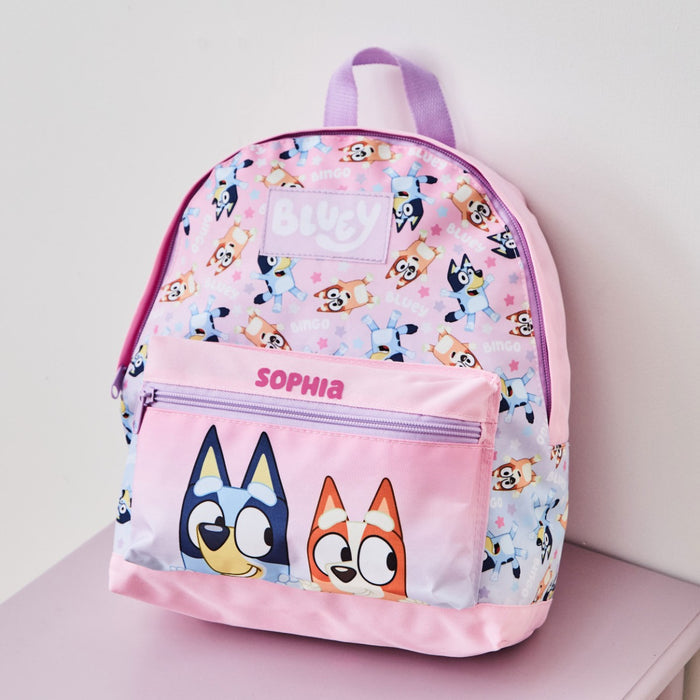 William Lamb Personalised Pink Bluey Backpack