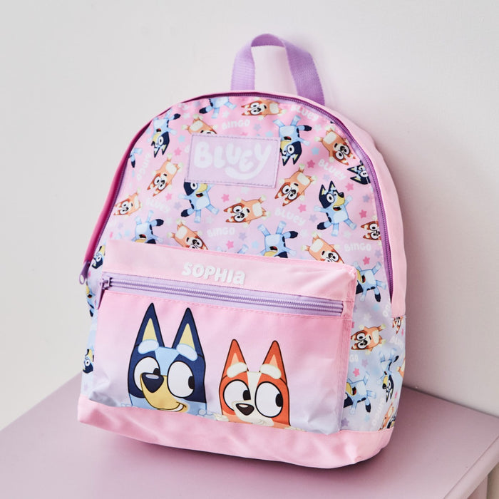 William Lamb Personalised Pink Bluey Backpack