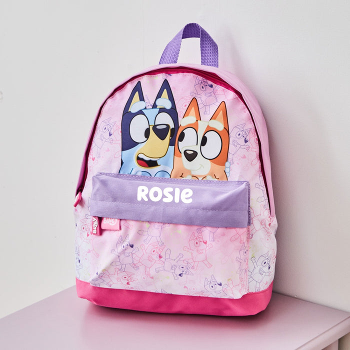 William Lamb Personalised Pink Bluey & Bingo Backpack