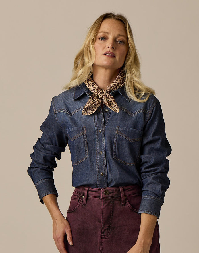 Willow Woven Top: Dark Indigo