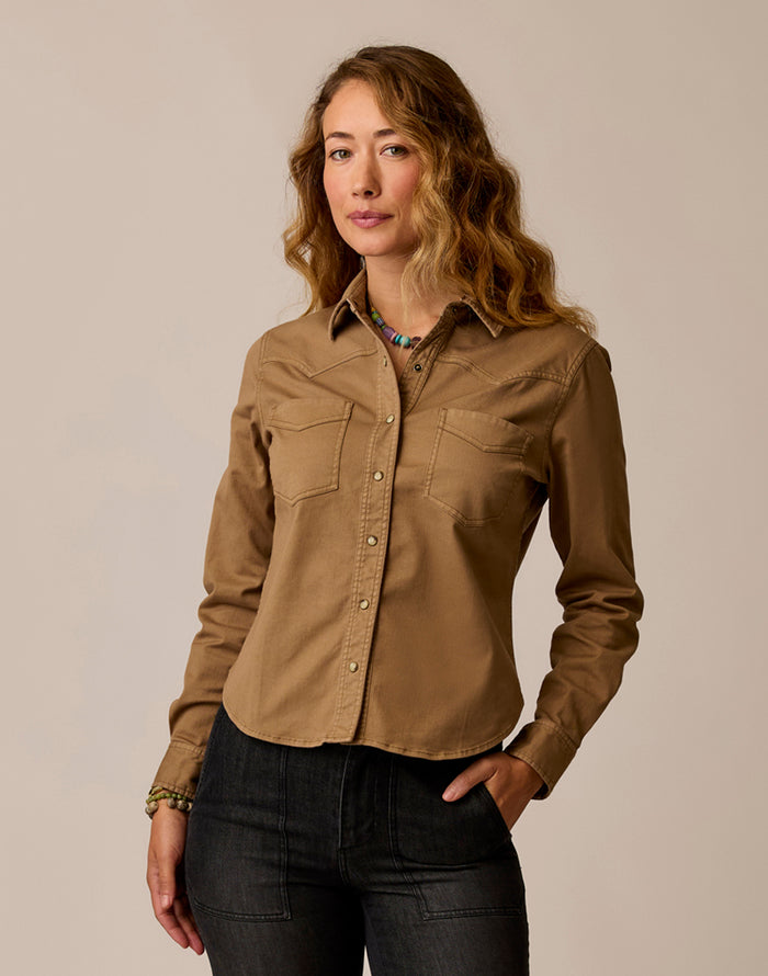 Willow Woven Top: Washed Walnut