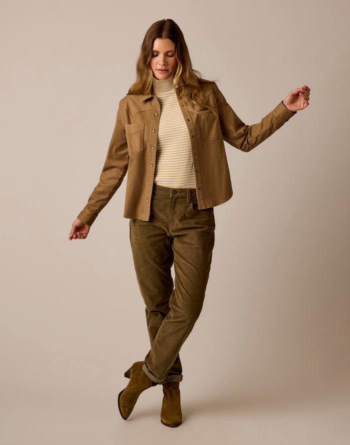 Willow Woven Top: Washed Walnut