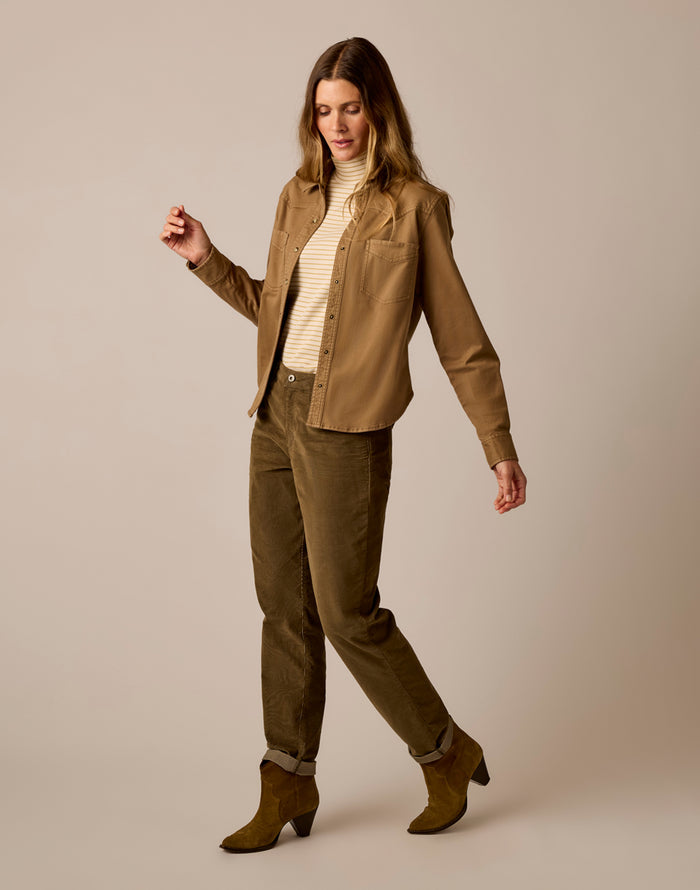Willow Woven Top: Washed Walnut