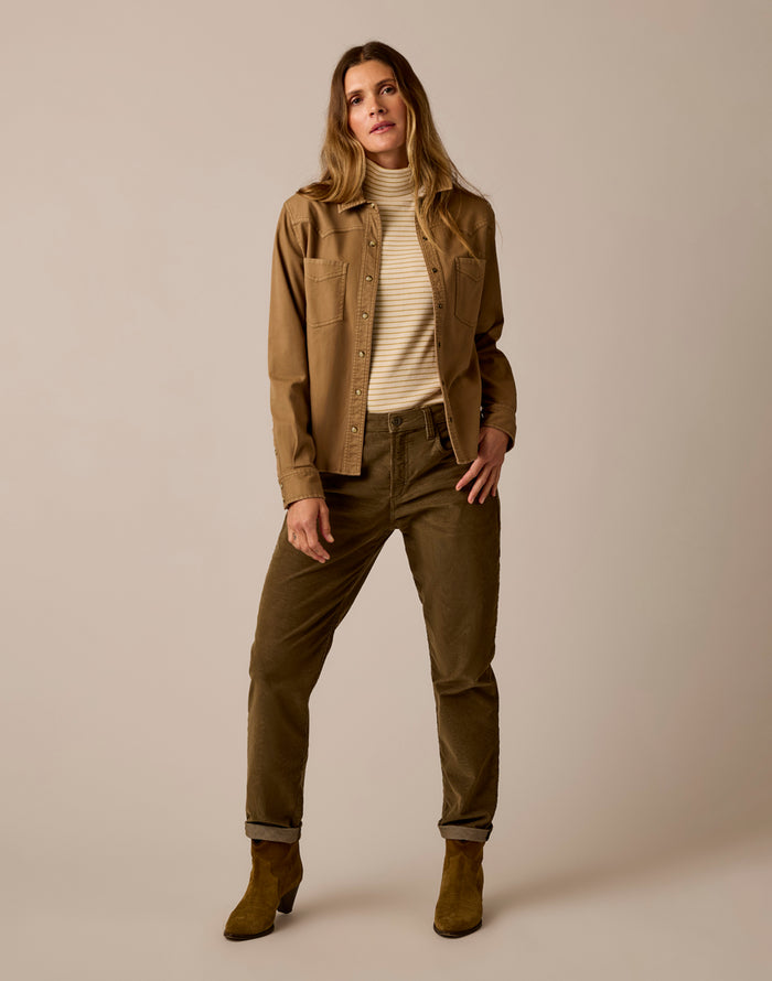 Willow Woven Top: Washed Walnut