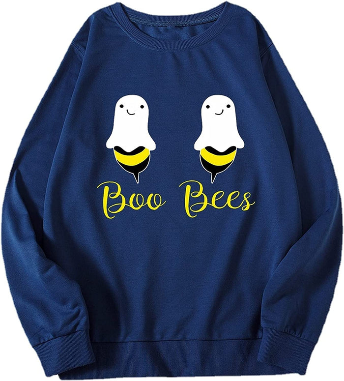 Women Boo Bees Shirt Funny Halloween Boobies Sweatshirt