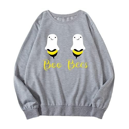 Women Boo Bees Shirt Funny Halloween Boobies Sweatshirt
