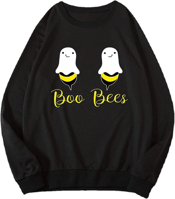 Women Boo Bees Shirt Funny Halloween Boobies Sweatshirt