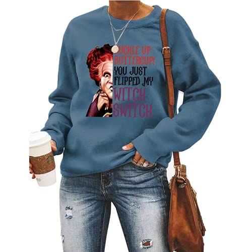 Women Buckle Up Buttercup You Just Flipped My Witch Switch Halloween Sweatshirt