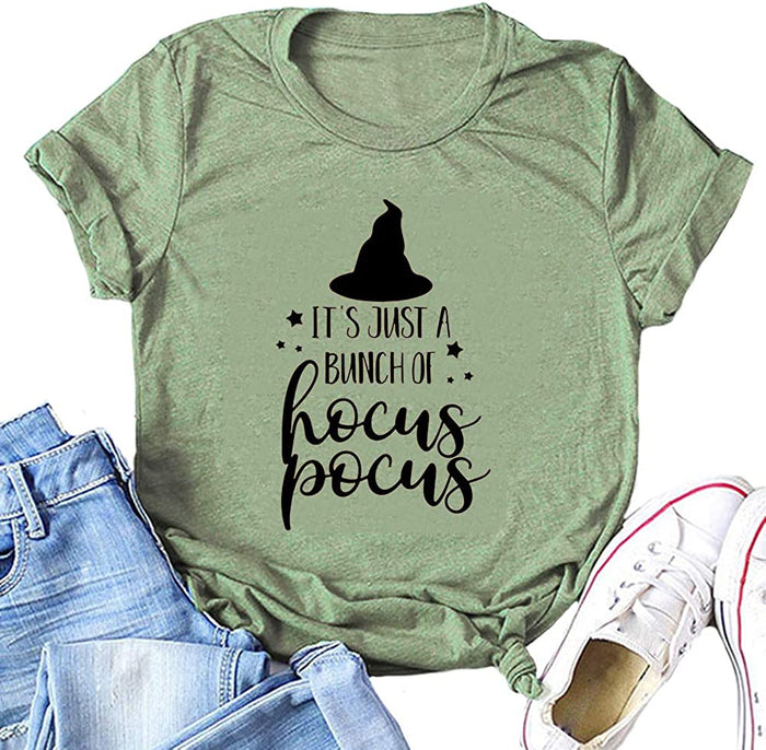Women It's Just a Bunch of Hocus Pocus Halloween T-Shirt