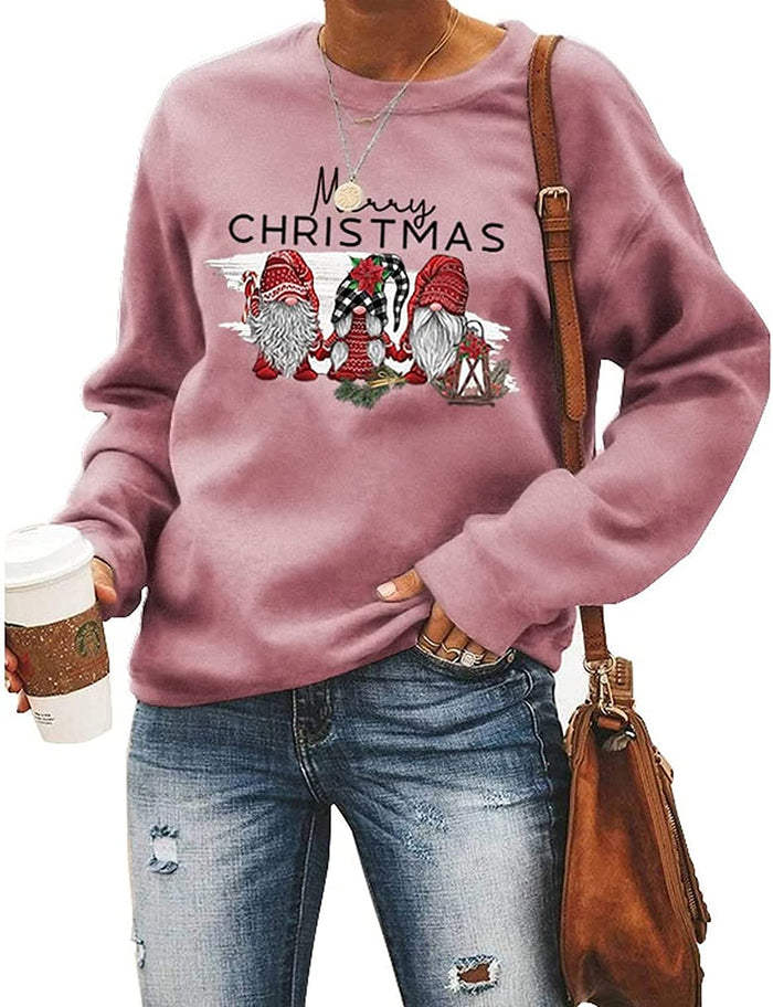 Women Merry Christmas Sweatshirt Cute Gnomies Christmas Shirt