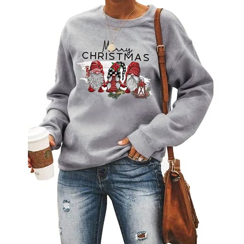 Women Merry Christmas Sweatshirt Cute Gnomies Christmas Shirt