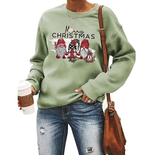 Women Merry Christmas Sweatshirt Cute Gnomies Christmas Shirt