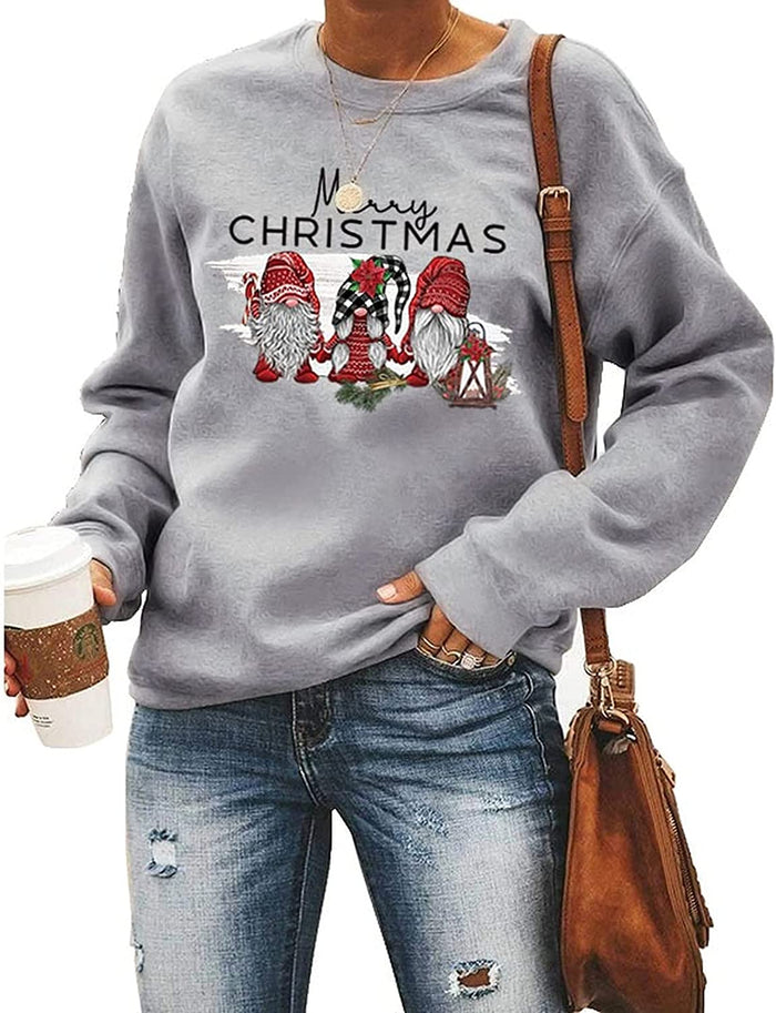 Women Merry Christmas Sweatshirt Cute Gnomies Christmas Shirt