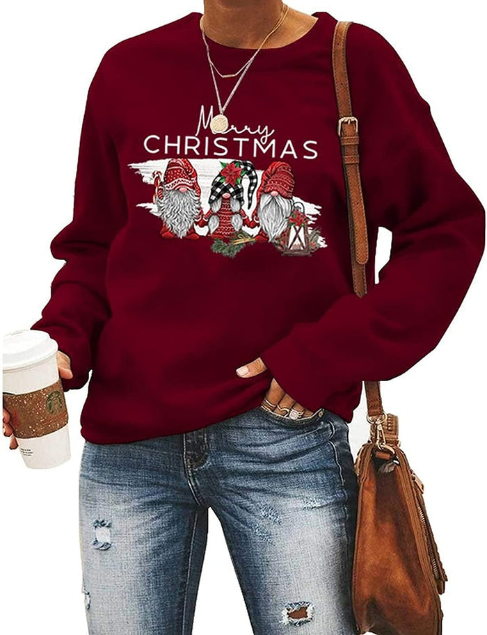 Women Merry Christmas Sweatshirt Cute Gnomies Christmas Shirt