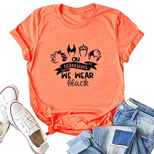 Women On Wednesdays We Wear Black T-Shirt Halloween Shirt