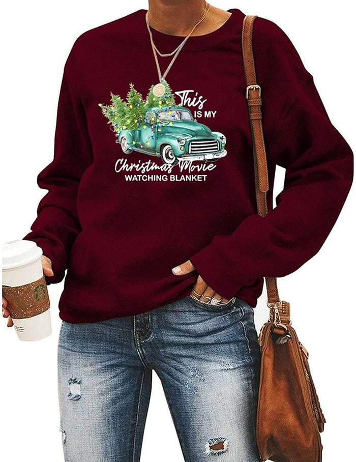 Women This Is My Christmas Movie Watching Blanket Sweatshirt Christmas Clothing
