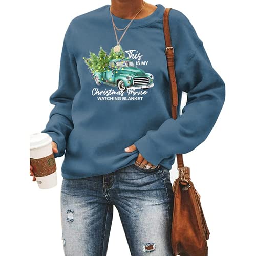 Women This Is My Christmas Movie Watching Blanket Sweatshirt Christmas Clothing