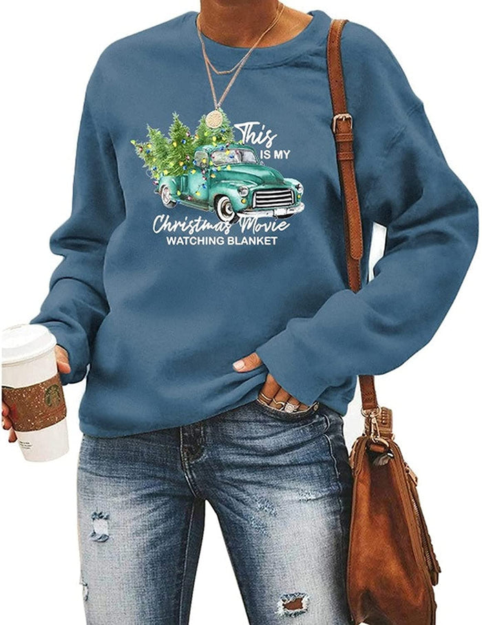 Women This Is My Christmas Movie Watching Blanket Sweatshirt Christmas Clothing