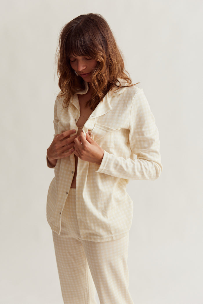 WOMENS CLASSIC PYJAMA SET | BUTTERMILK