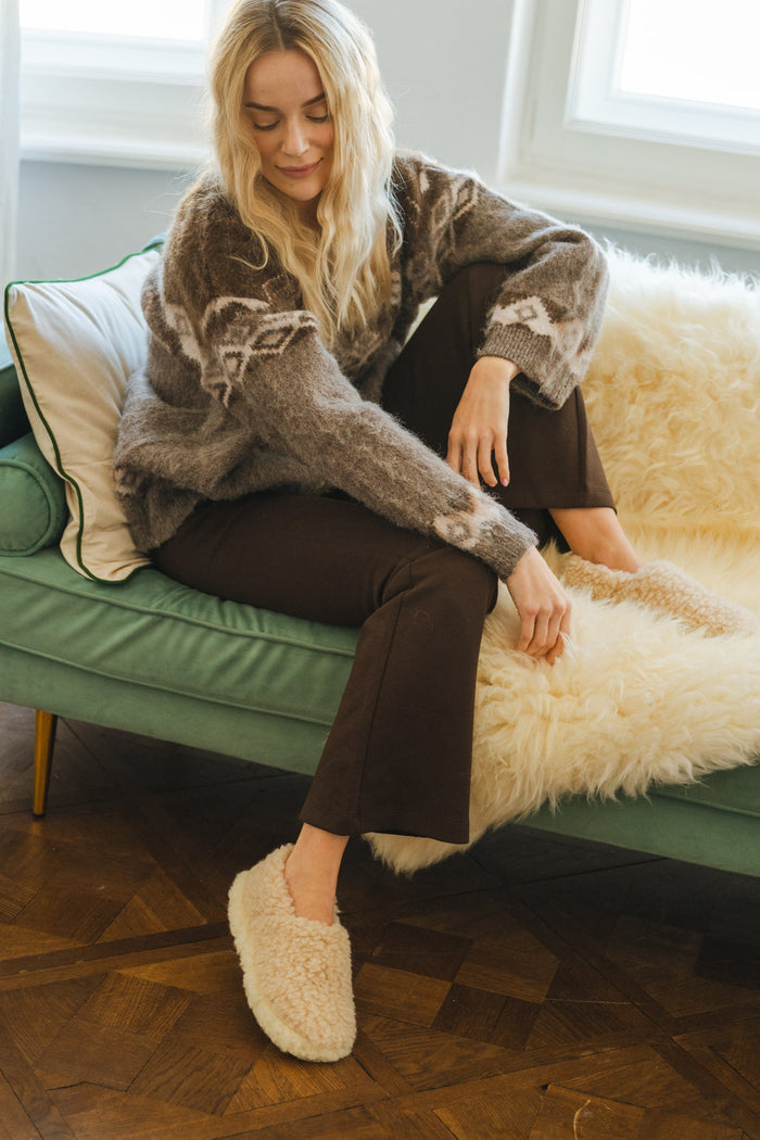 WOMENS CLOUD SLIPPERS | LATTE
