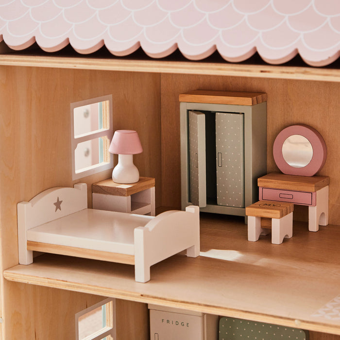 Wooden Doll’s House Bedroom Furniture Set