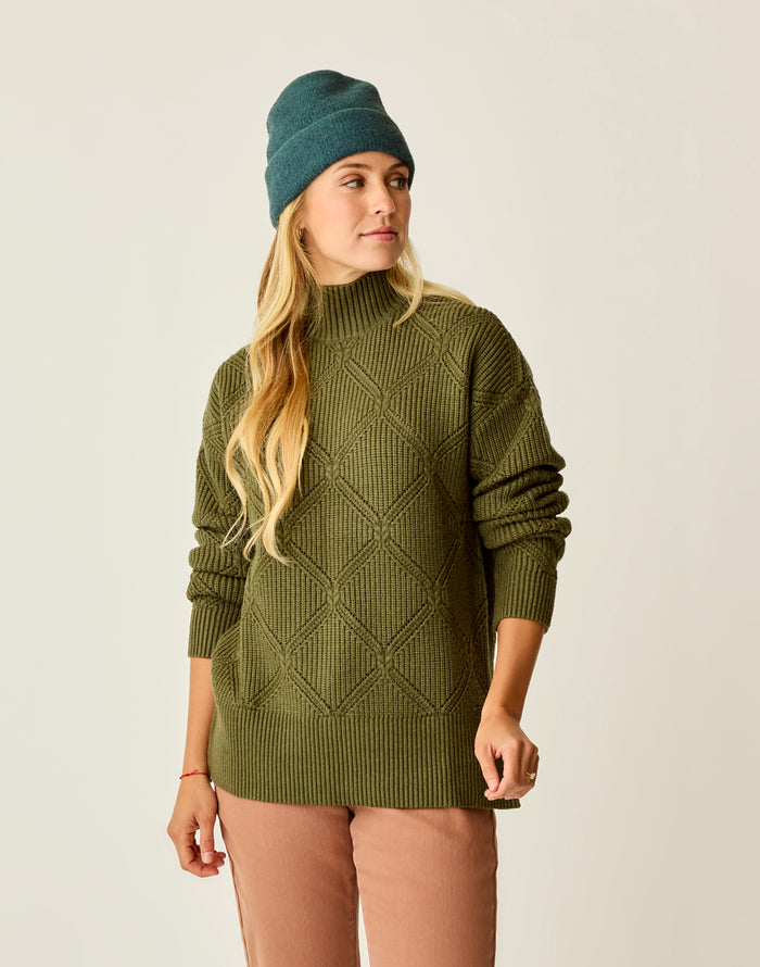 Woodward Allover Sweater: Fir Heather