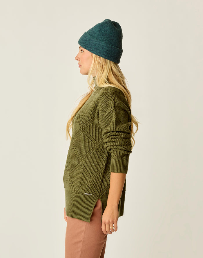 Woodward Allover Sweater: Fir Heather