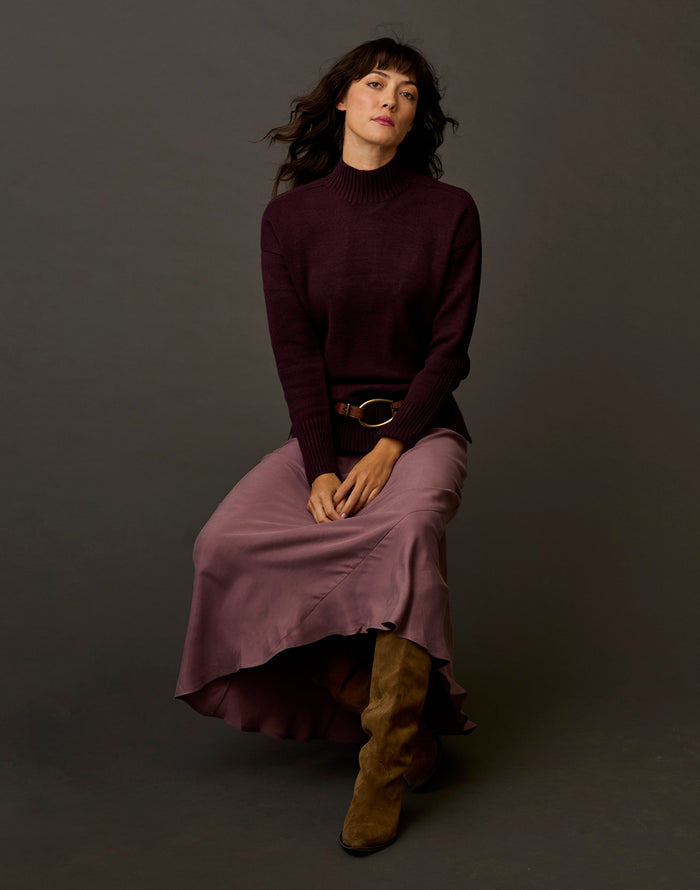 Woodward Sweater: Dark Plum