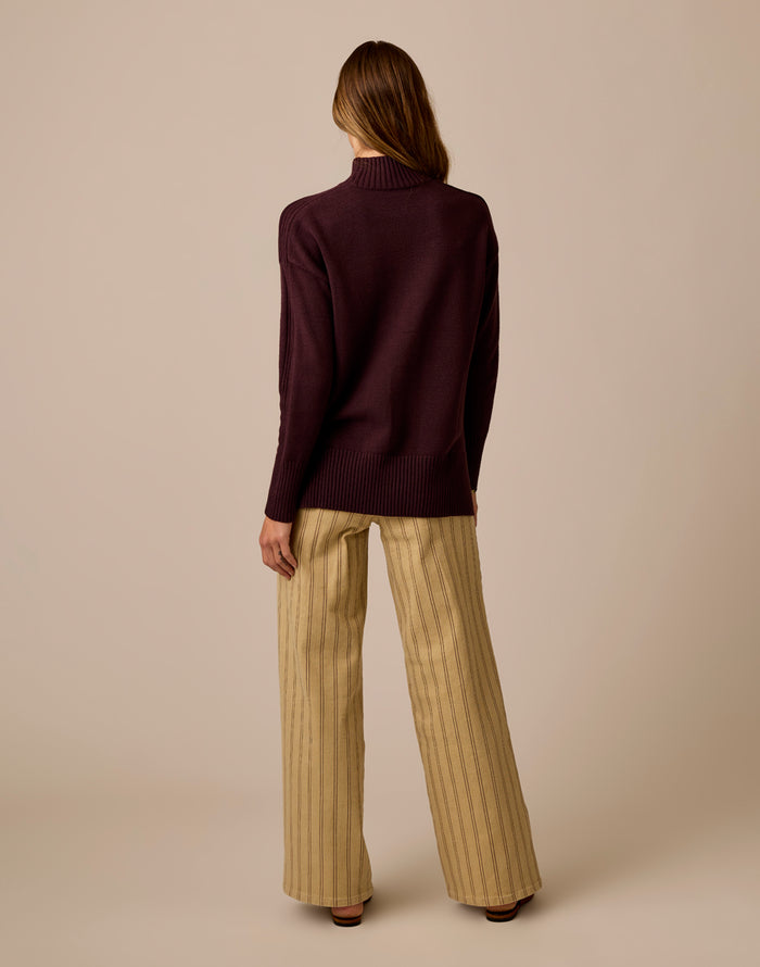 Woodward Sweater: Dark Plum
