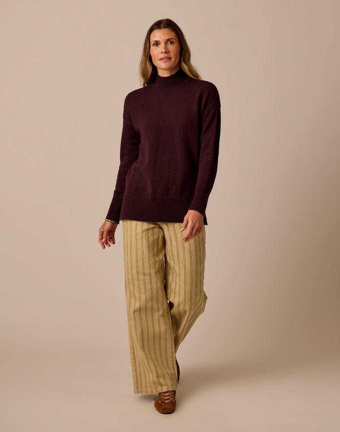 Woodward Sweater: Dark Plum