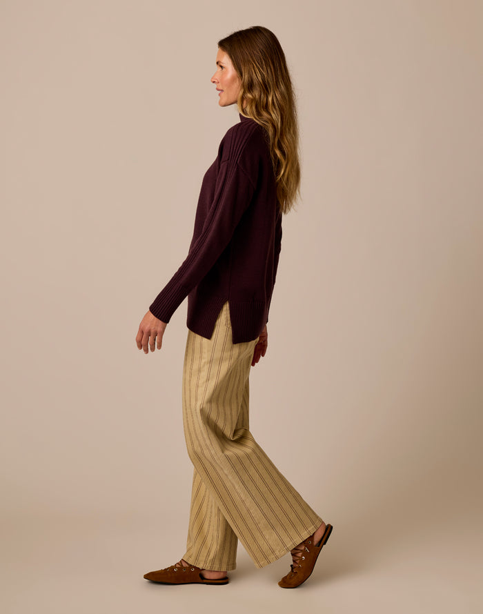 Woodward Sweater: Dark Plum