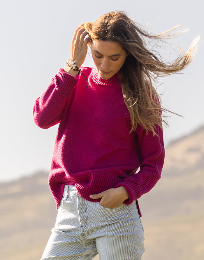 Woodward Sweater: Raspberry - FINAL SALE