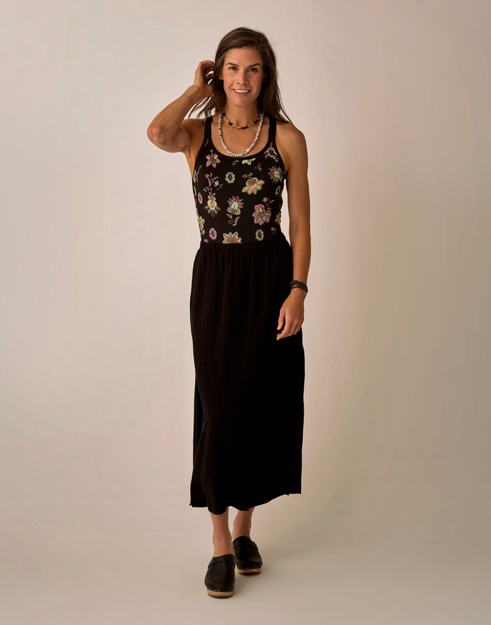 Yara Gauze Skirt: Black