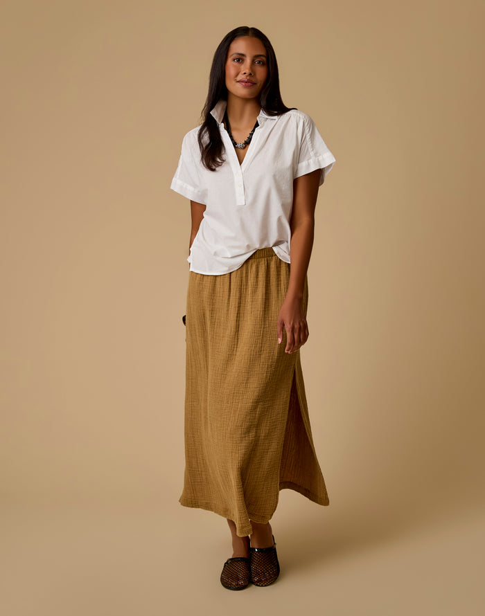 Yara Gauze Skirt: Golden