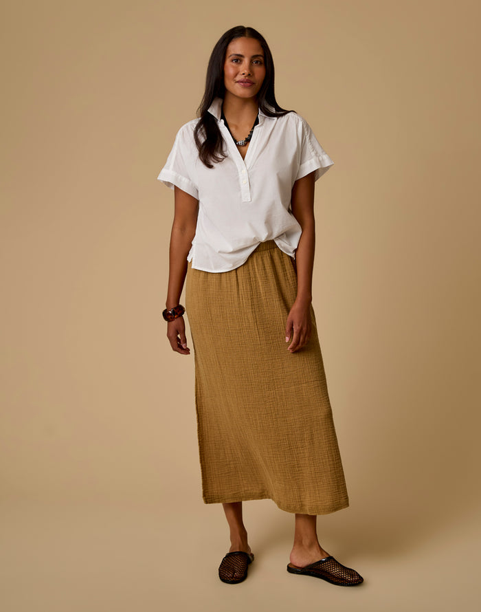 Yara Gauze Skirt: Golden
