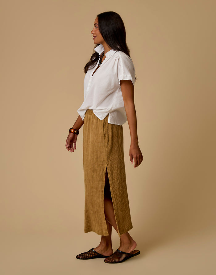 Yara Gauze Skirt: Golden