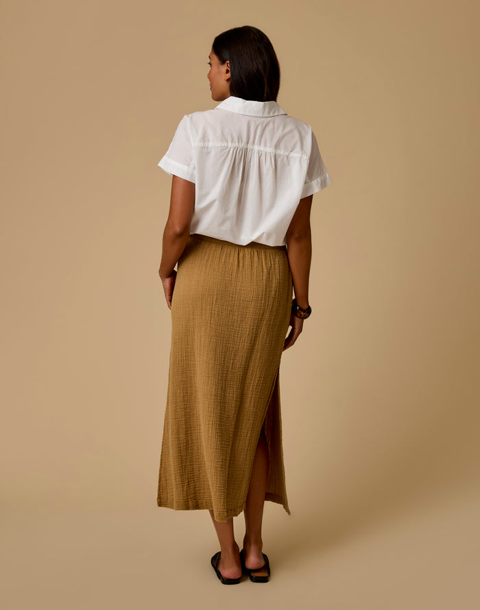Yara Gauze Skirt: Golden