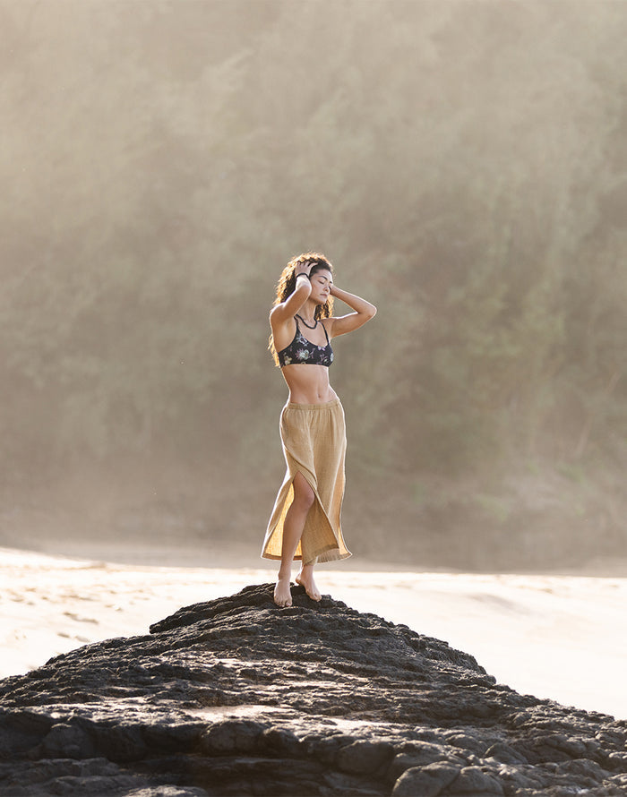Yara Gauze Skirt: Golden