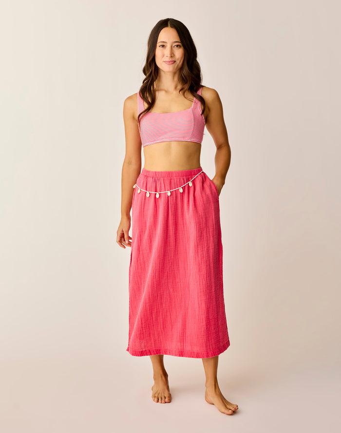 Yara Gauze Skirt: Watermelon