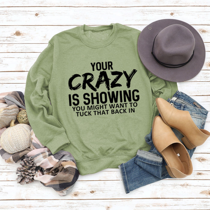 Olive green sweater (black word color picture) / S